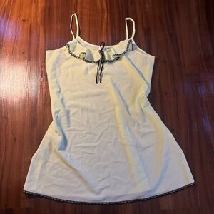 Elegant Mint Green Women's Top with Black Trim